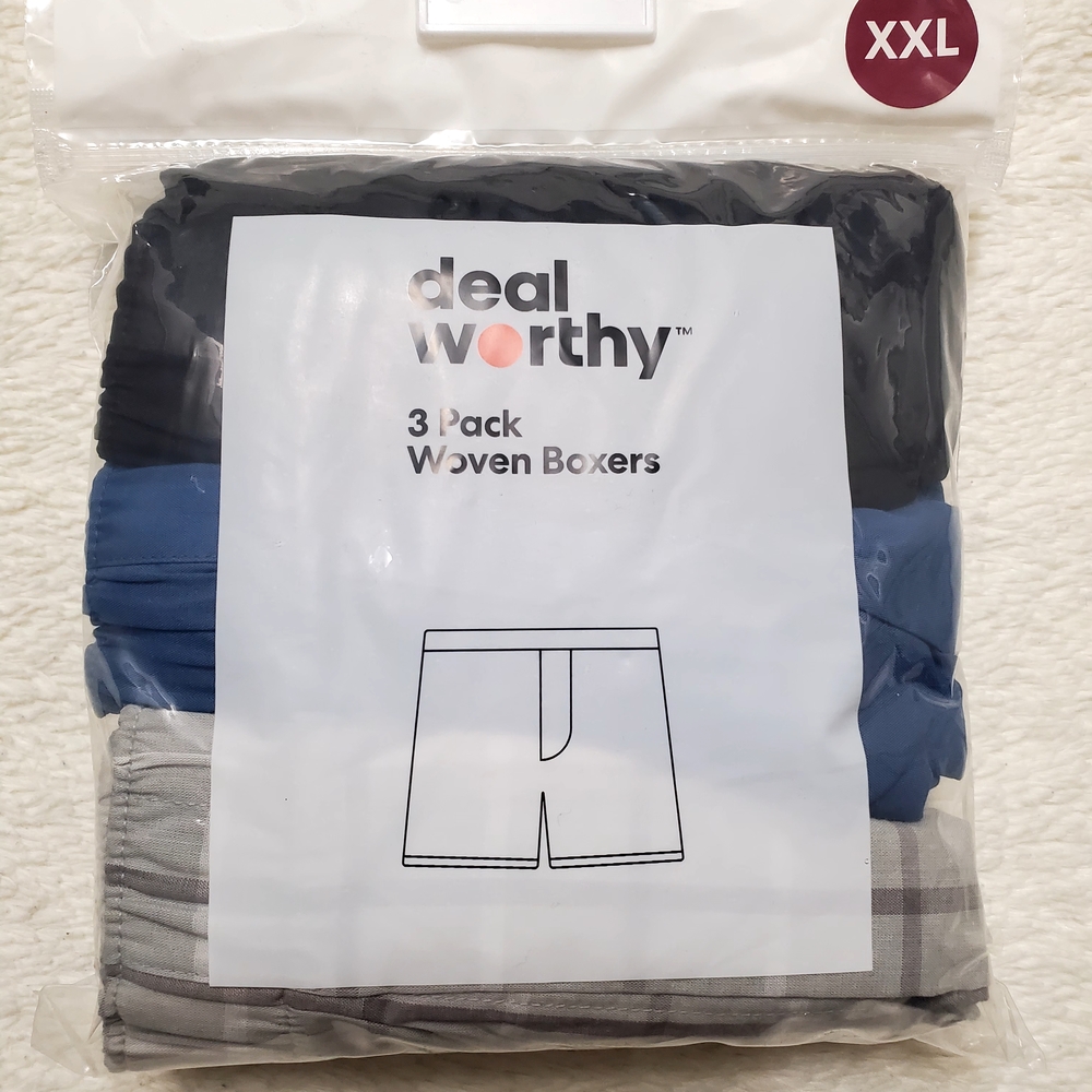 Deal Worthy 3-Pack Men's Woven Boxers XXL